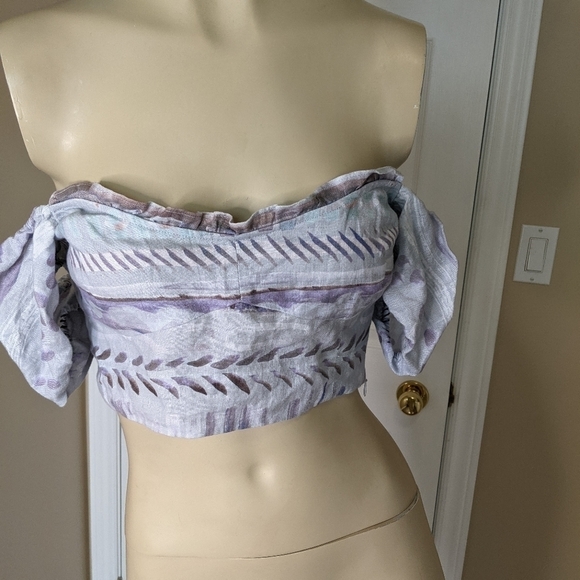 ARITZIA Wilfred Wander Blouse off shoulder linen shirt - Picture 2 of 10